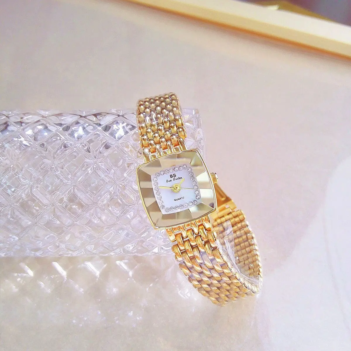 Women Watches Bracelets light luxury Brands square Niche Temperament waterproof Female Stainless Steel Metal Chain Watches