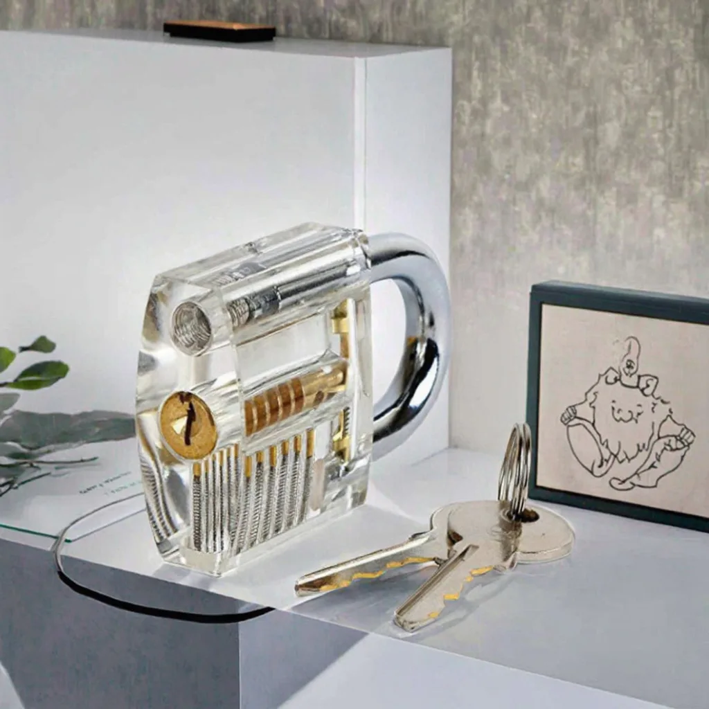 Locksmith Transparent Locks Pick Visible Cutaway Mini Practice View Padlock Hasps Training Skill For Furniture Hardware