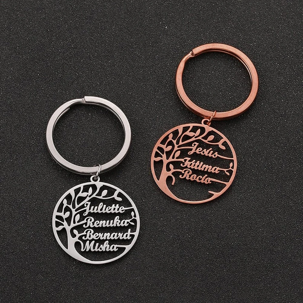 Personalisierter Schlüsselanhänger „Baum des Lebens“ mit 1-6 Namen, personalisierter Schmuck, Schlüsselanhänger für Familienmitglieder, das beste Geschenk für Mutter und Ehefrau – Detail 5