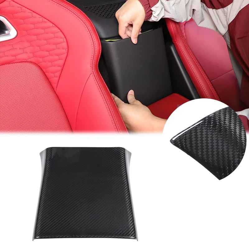 For Jaguar F-TYPE  2013+ Real carbon fiber car armrest box rear decorative cover sticker car interior protection accessories - view 2