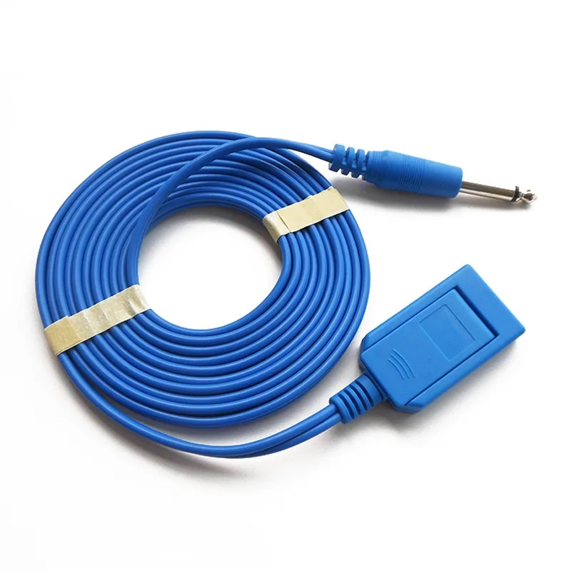 2pcs 6.3mm Plug Reusable ESU Plate Cable High-frequency electrode Pad Cable Electrode Plate Wire Negative Plate Cable