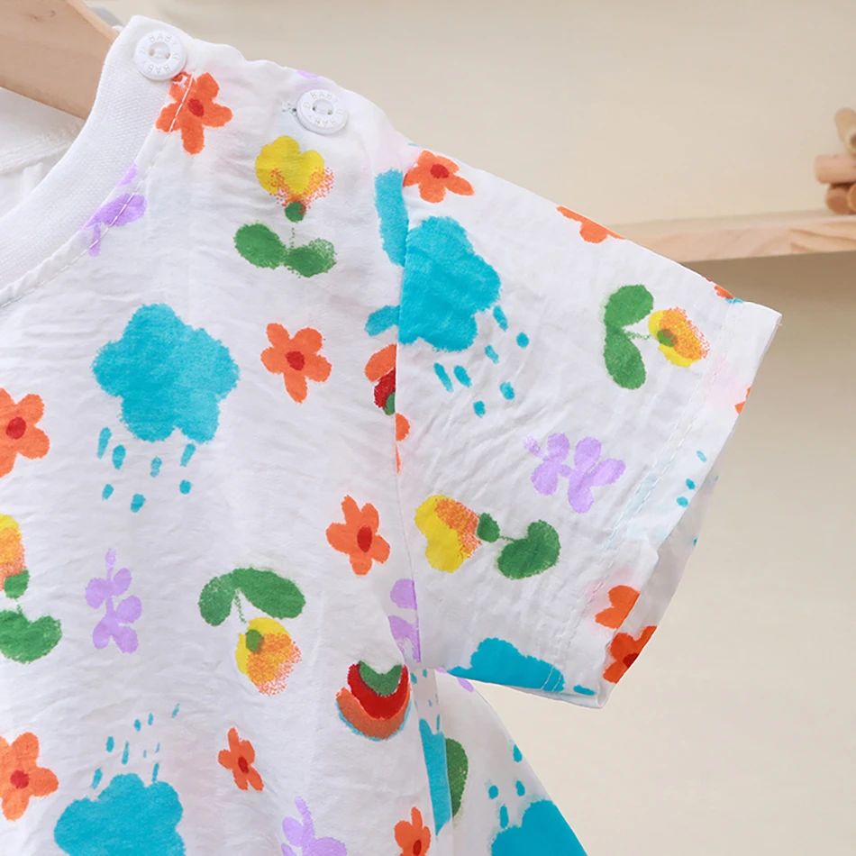 1-10 Years Soft Kids 2-Piece Set Breathable Short Sleeve Shorts for Playtime Toddler Outfit Clothes for Playground and School image 5