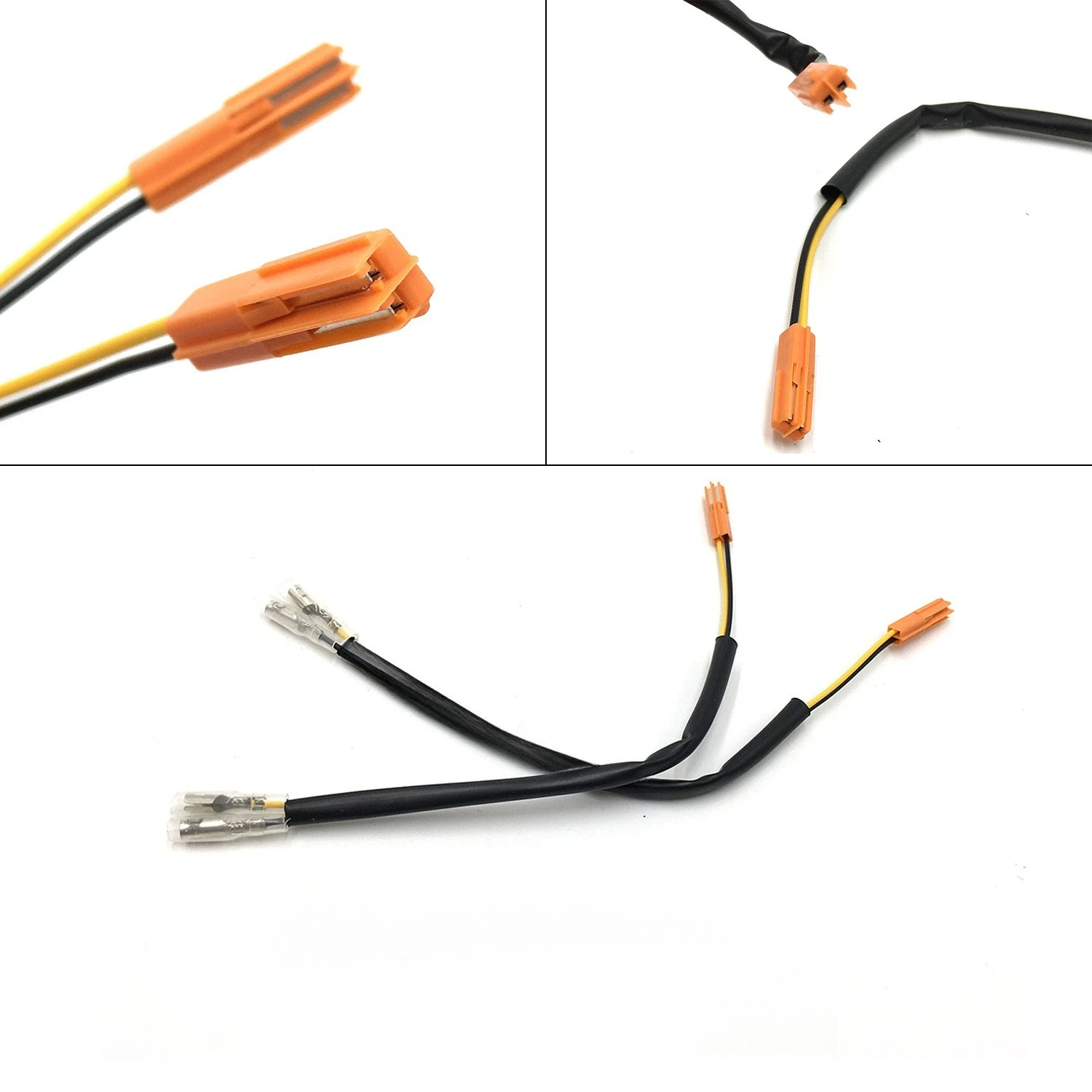 Motorcycle Turn Signal Adapter Cable Connector Compatible with Honda Kawasaki Yamaha Wiring Harness Parts