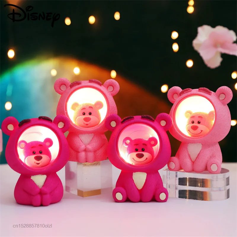 

Disney Lotso Creative Lamp Small Night Lamp Cute Cartoon Kawaii Strawberry Bear Bedroom Desk Pen Holder Children Gifts Toy