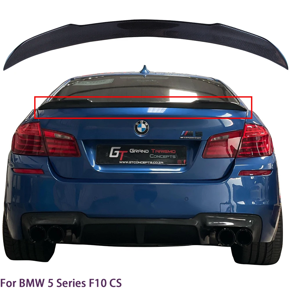 

For BMW 5 Series F10 F18 /F10 M5 Sedan CS Style Carbon fiber Rear Spoiler Trunk wing 2009-2016
