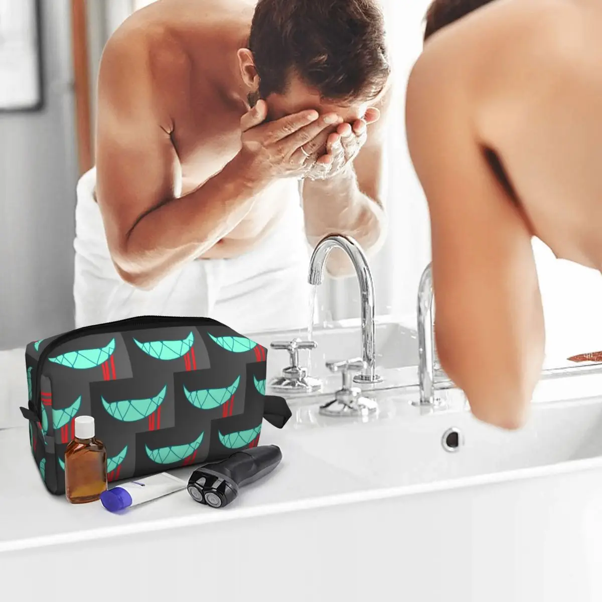 Vox Face Mask HAZBIN HOTEL Makeup Bag Cosmetic Organizer Storage Dopp Kit Toiletry Cosmetic Bag for Women Beauty Pencil Case