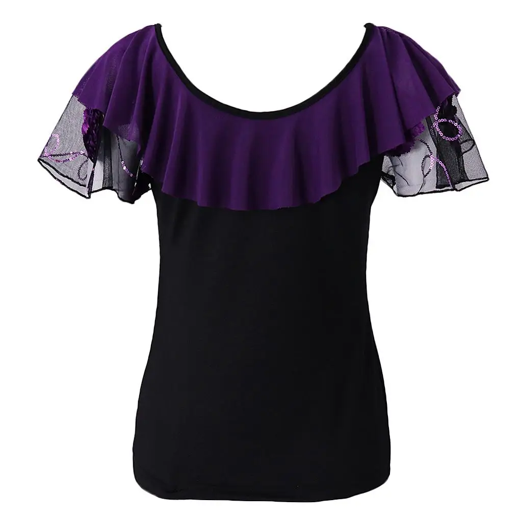 댄스 의류 폴리에스터 연습용 댄스 탑 표준 볼룸 댄스 수업 및 현대 무용복