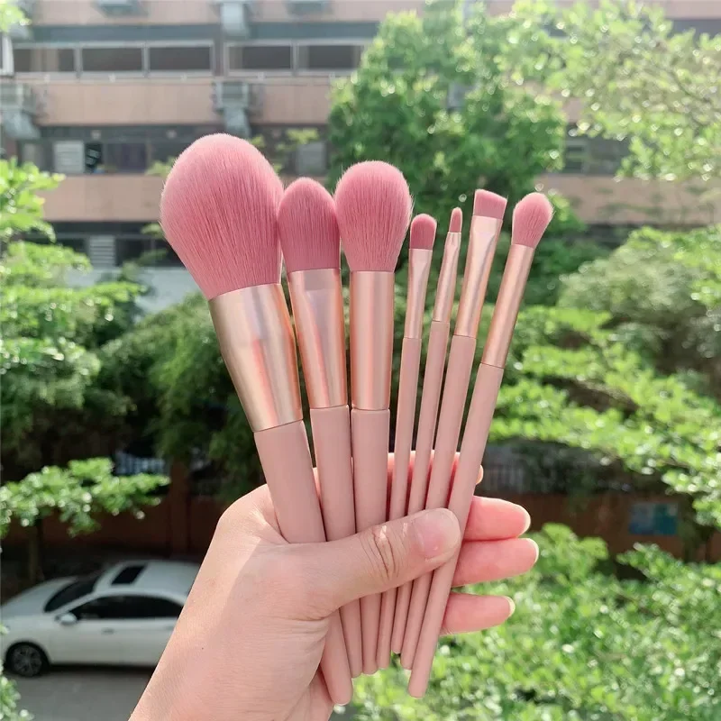 7PC Makeup Brush Nude Powder Set Soft Fluffy Makeup Brushes Set for Cosmetics Foundation Blush Powder Eyeshadow Kabuki Blending