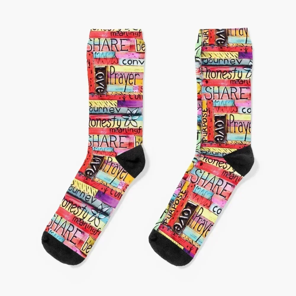 Counseling conversational word art Socks gift Crossfit New year's anti-slip Men Socks Luxury Brand Women's