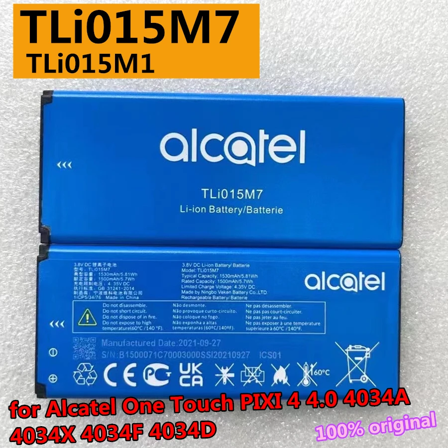 New Original 1500mAh TLi015M1 TLi015M7 TLi015MA Battery for Alcatel One Touch PIXI 4 4.0 4034A 4034X 4034F 4034D Cell Phone