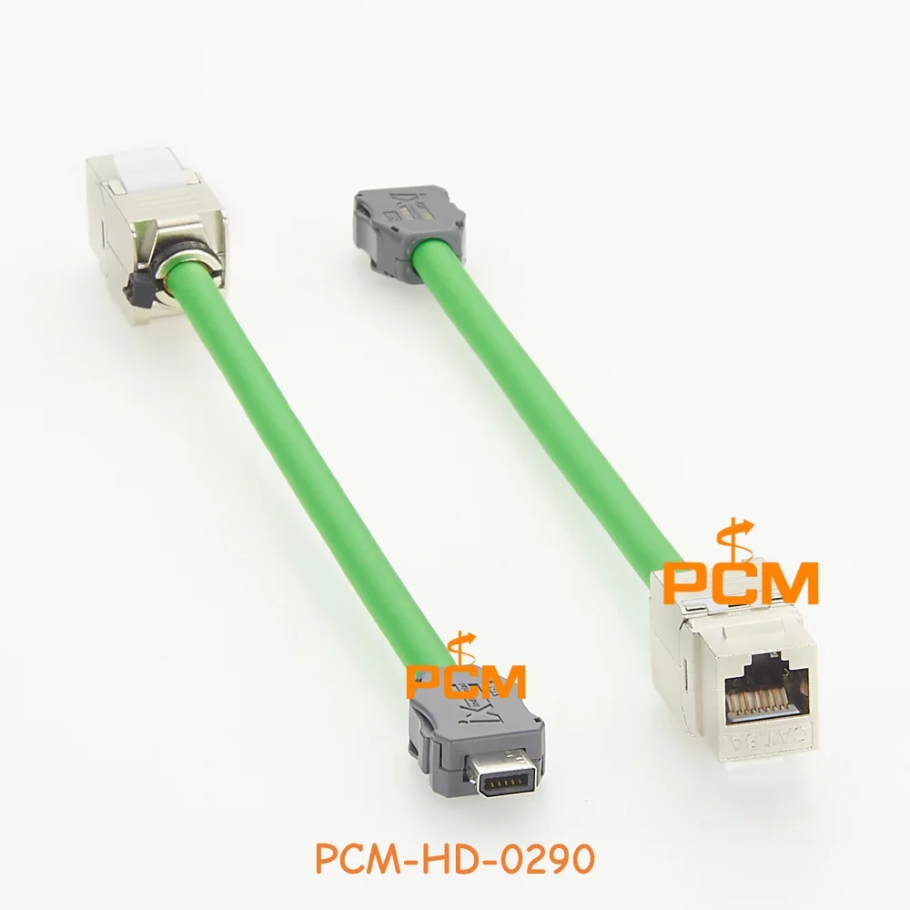 IX Industrial Ethernet Cable IX A Key Plug to RJ45 Female Keystone Jack 10Gbps SFTP High Flex Network CAT6A Cable