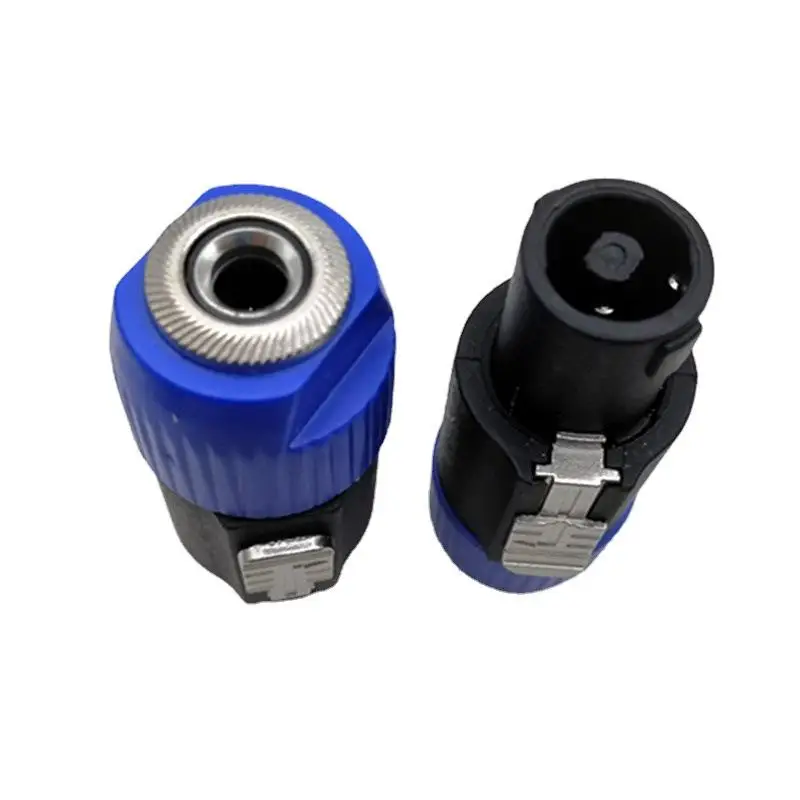 1Pcs Latch Aviation Connector 4-Pole Audio Speaker Plug To 6.5mm Metal Converter Jack Adapter Male To 1/4