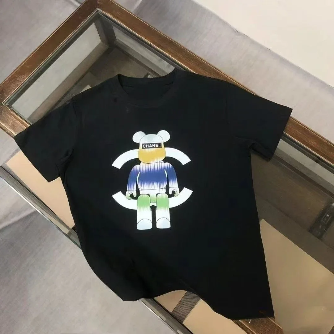 

New Loose Casual Men's and Women's Short-sleeved Top Cotton Versatile Printed Crew Neck Couple Fashion T-shirt 2025