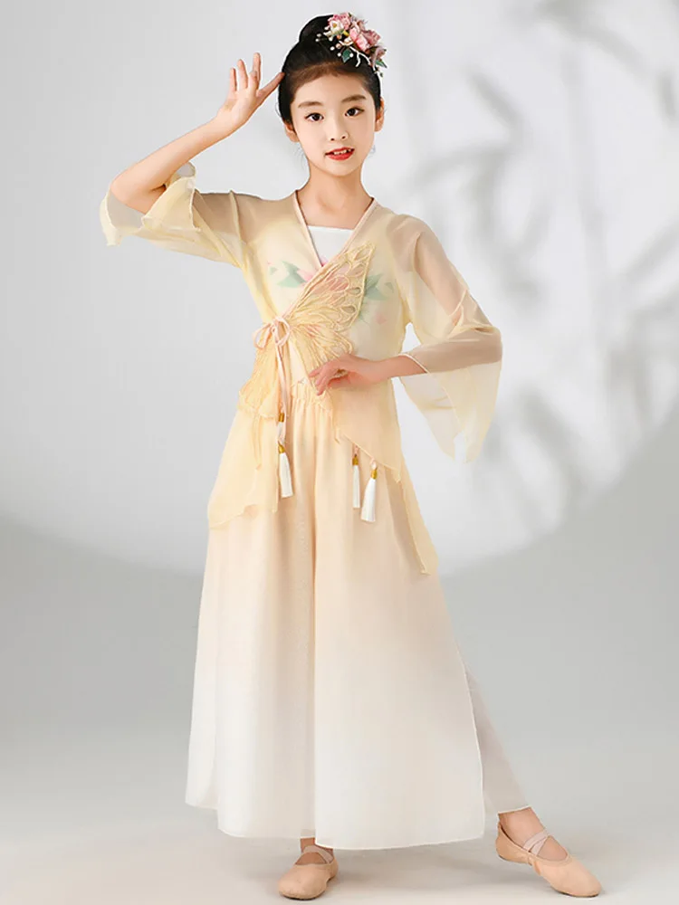 Traje de dança yangko chinês para performance de palco menina antigo fã dancewear roupas de dança folclórica nacional guarda-chuva roupa de palco