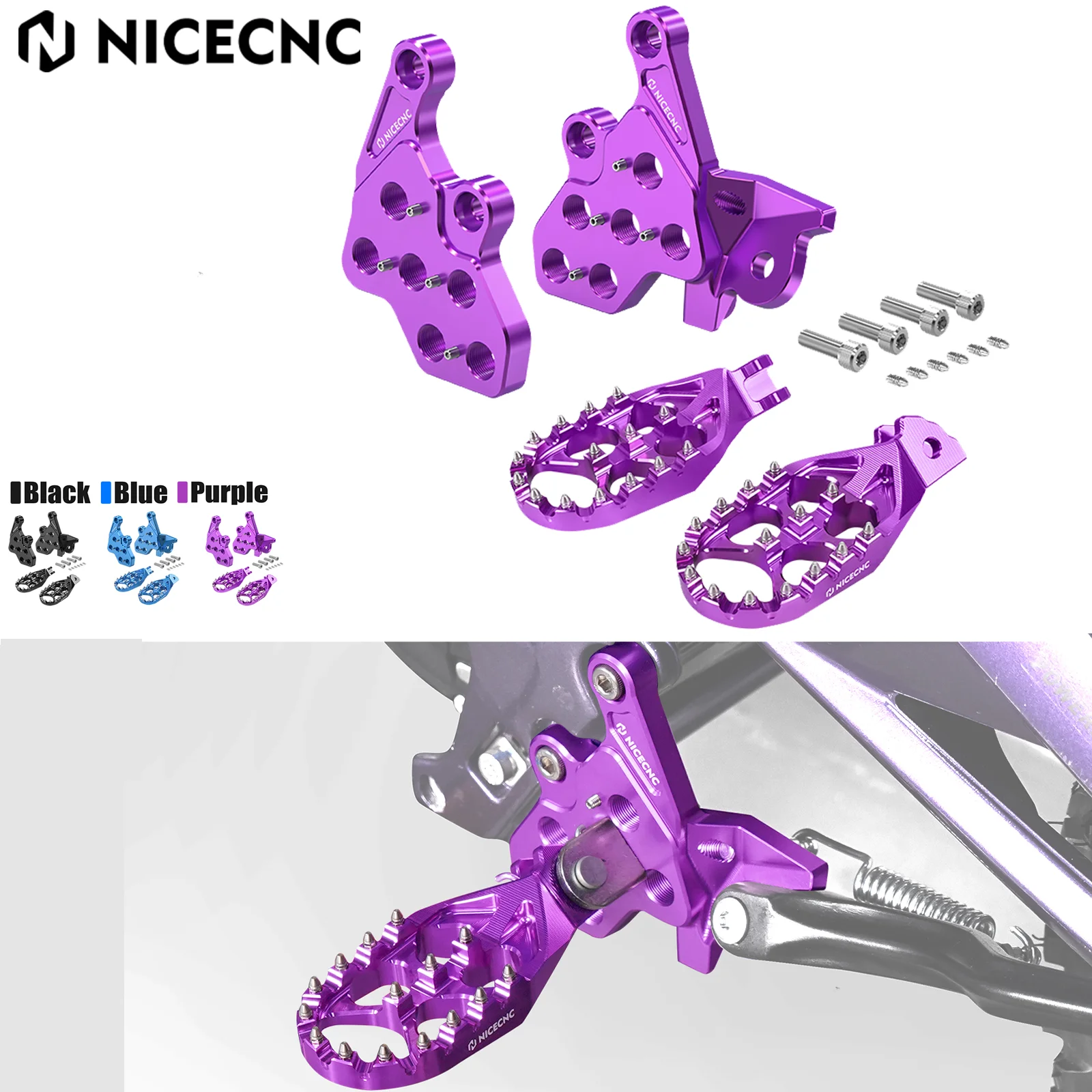 

NICECNC For Surron Light Bee X S L1E Segway X160 X260 Surron Electric Dirt Bike Enlarged Footrest Pedal Foot Pegs Bracket Holder