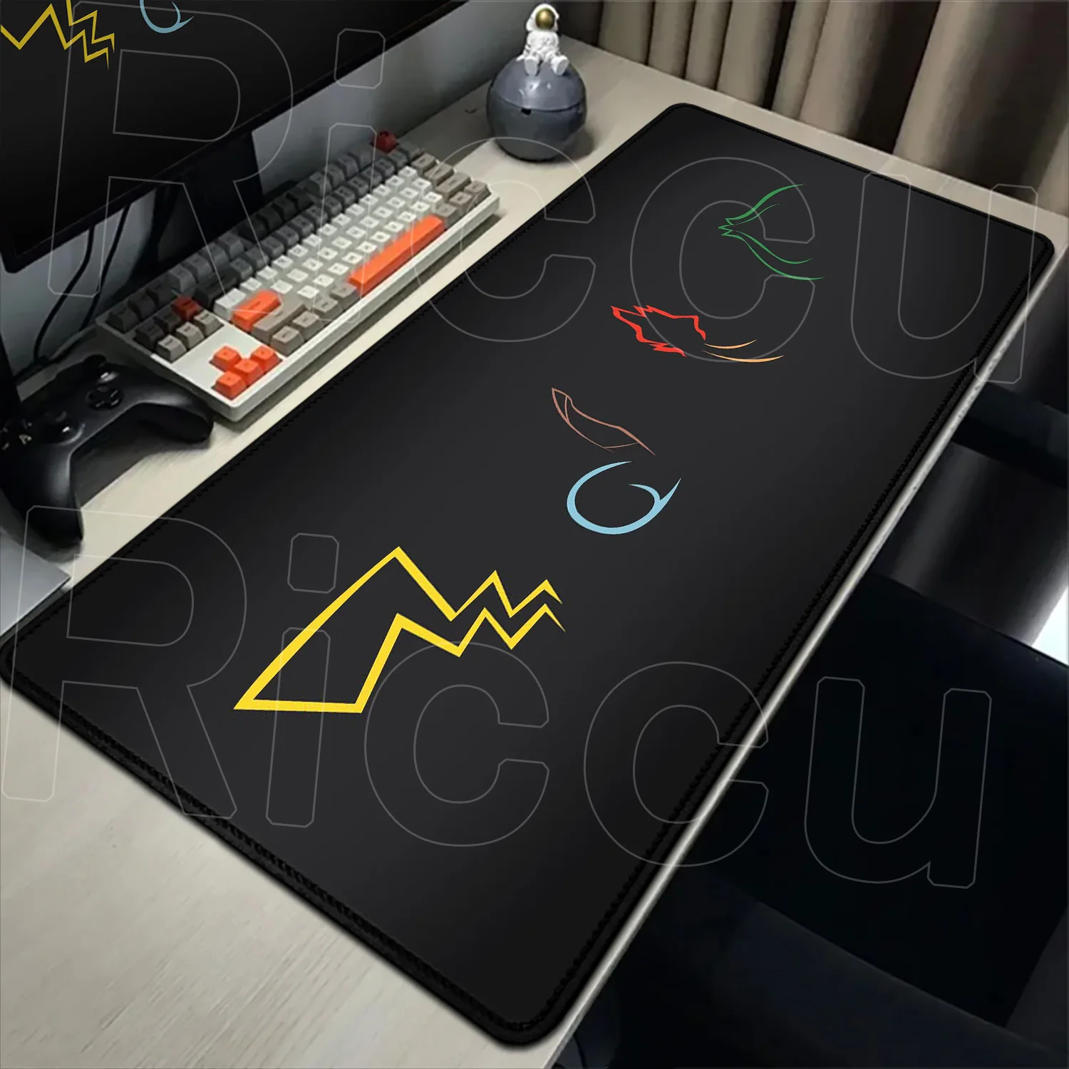 Cute Mouse Pad Pokemon Bulbasaur Psyduck Squirtle Gengar Charizard Anime Gaming Mousepad Large Non-slip PC Computer Keyboard Pad