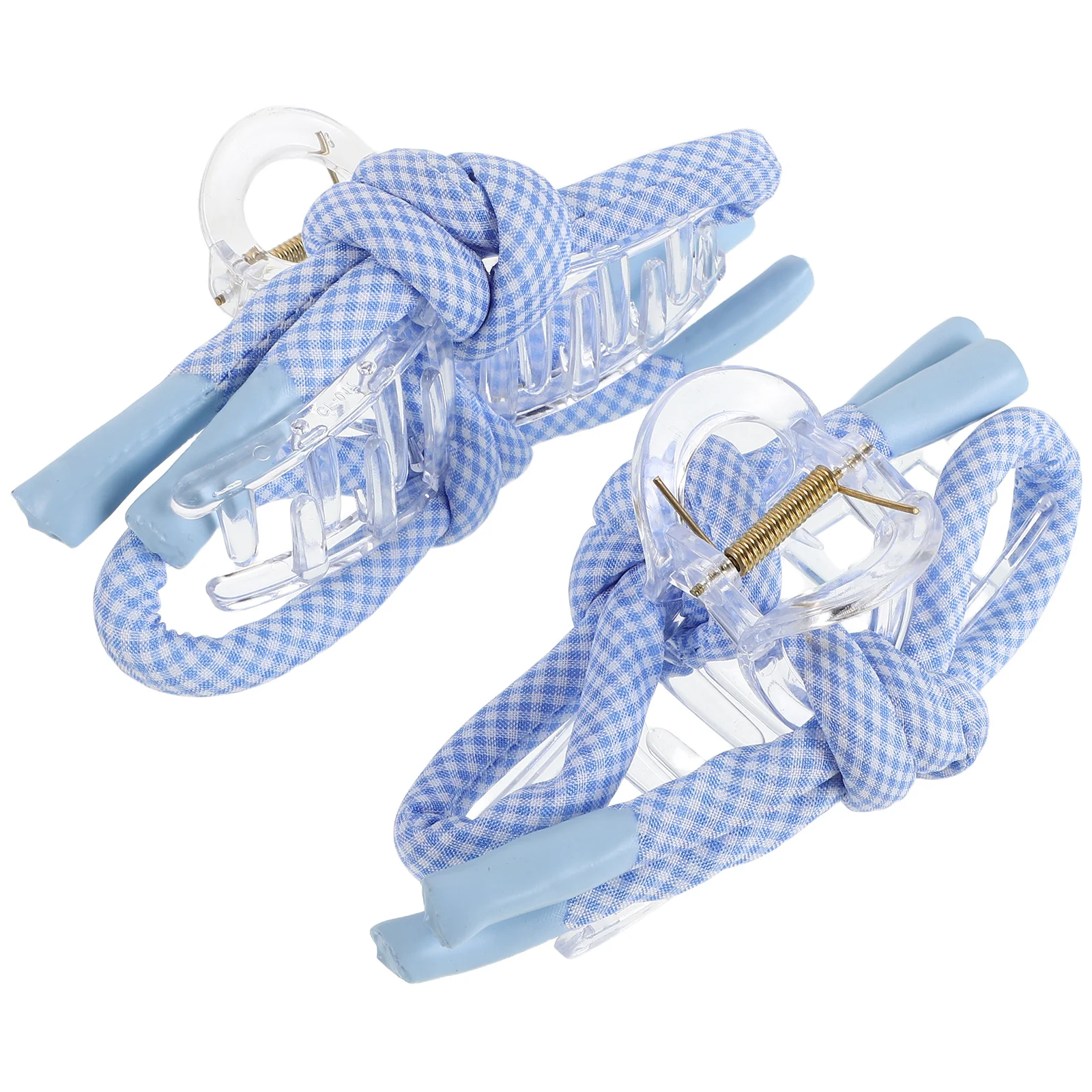 

2Pcs Bow Hair Claw Clips Blue Gingham Bowknot Style Nonslip Strong Hold for Ponytail Updo Half-Up Hairstyles Hair Accessories
