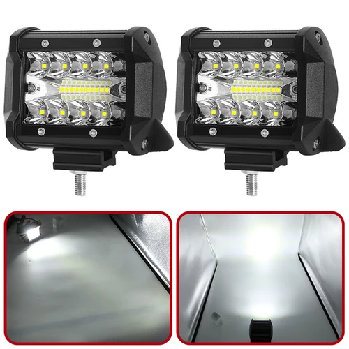 Barra de luces LED de 4 pulgadas, 12V, 24V, inundación puntual, lámpara antiniebla de conducción impermeable, luz LED de trabajo todoterreno para coche, ATV, UTV, SUV, pastilla de Tractor