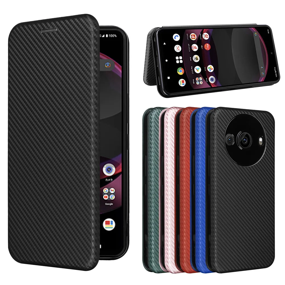 

Чехол для Sharp Aquos R8 Роскошный флип-чехол из углеродного волокна с магнитной адсорбцией для Sharp Aquos R8 Pro R 8, сумки для телефонов