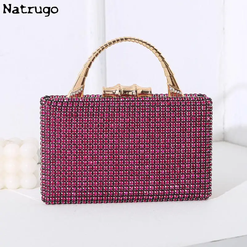 Rhinestone Purse Luxury Designer Handbag 2024 Ladies\' Clutch Evening Bag Female Diamond Lipstick Party Prom Wallet Wedding Pouch