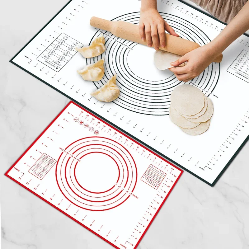 60/50/40cm Silicone Pad Baking Mat Sheet Kneading Dough Mat for Kitchen Rolling Dough Pizza Large Dough Non-Stick Maker Holder