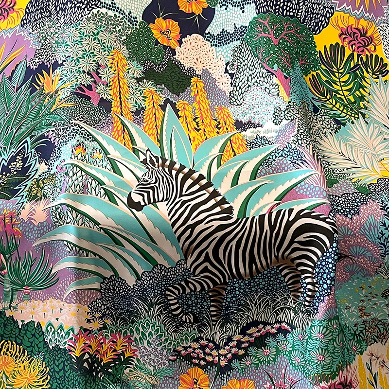 2024 Luxury Brand Zebra Printing Designer New Fashion Large Silk Scarf Women Scarves New Shawl Pashmina Wrap Female Hand