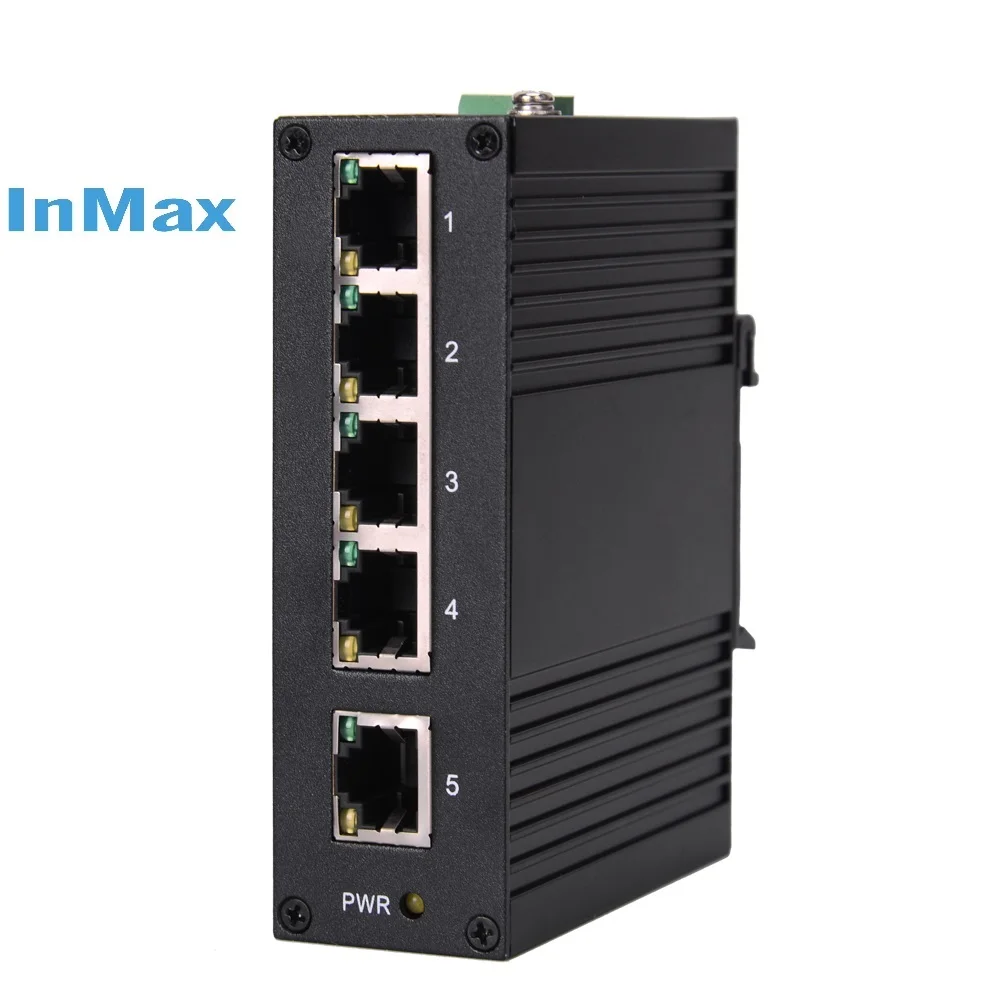DIN Rail Media Converter 12v-36vdc Outdoor Industrial Ethernet Network Switch