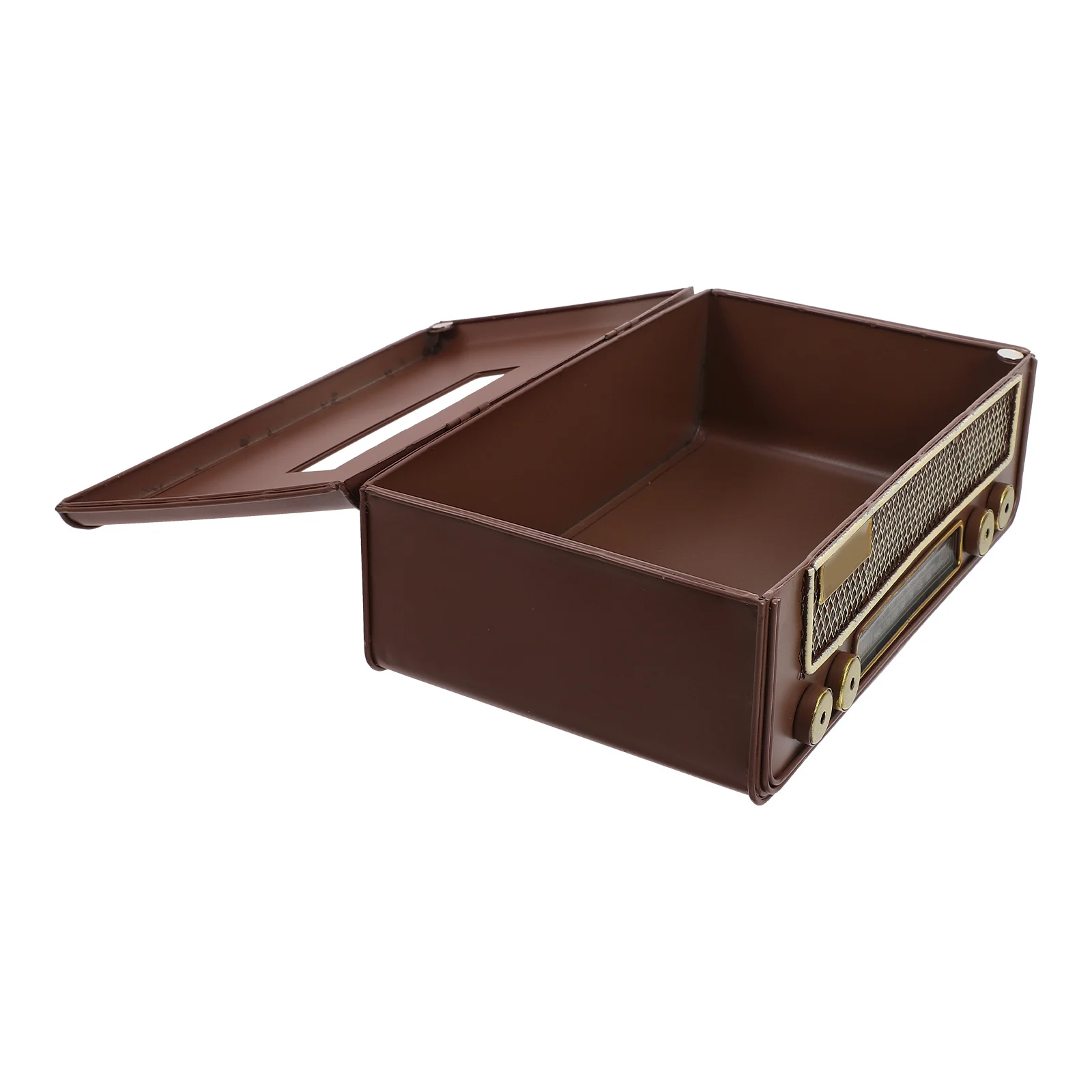 

Retro Radio Shape Tissue Holder Paper Towel Storage Box for Home Office Hotel Living Room