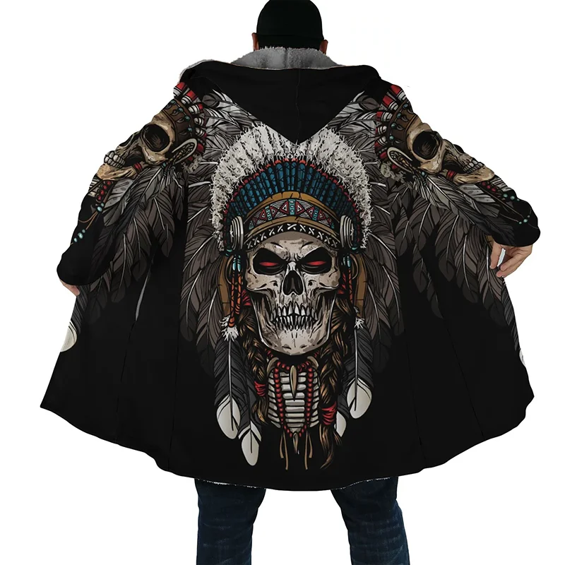 Lobo 3D impressão casaco grosso quente dos homens, com zíper Hoodie, casaco masculino, capa robe, sobretudo, Parkas, cobertor, inverno