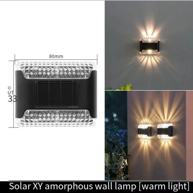 Solar impermeável jardim ao ar livre lâmpada parede lâmpada escada luz jardim villa escada lâmpada luz LED