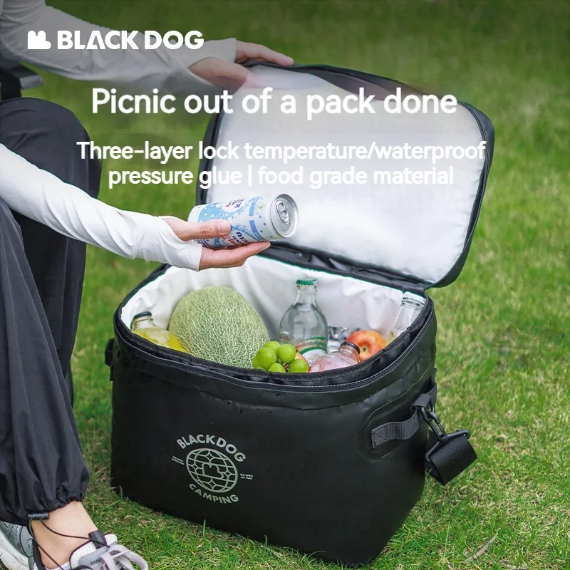 Naturehike Blackdog Camping Insulation Bag Keeps Cold 8-12h Food Grade Material 20L Outdoor Cold Water Tank Portable Storage Bag