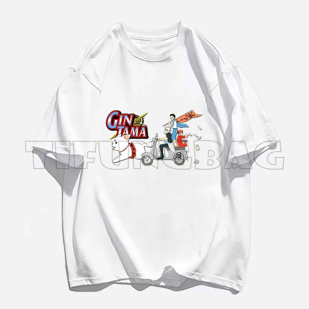 Japanese Anime Gintama Sakata Gintoki Kawaii Short Sleeve O-Neck Tee Streetwear Casual T Shirts Women Men Tops T-Shirts