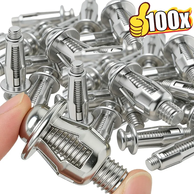 Jack Nuts Expansion Bolts With Screws Metal Heavy Duty Petal Bolt Nut Expansion Plugs Fixing Screws Hardware Fasteners Tools