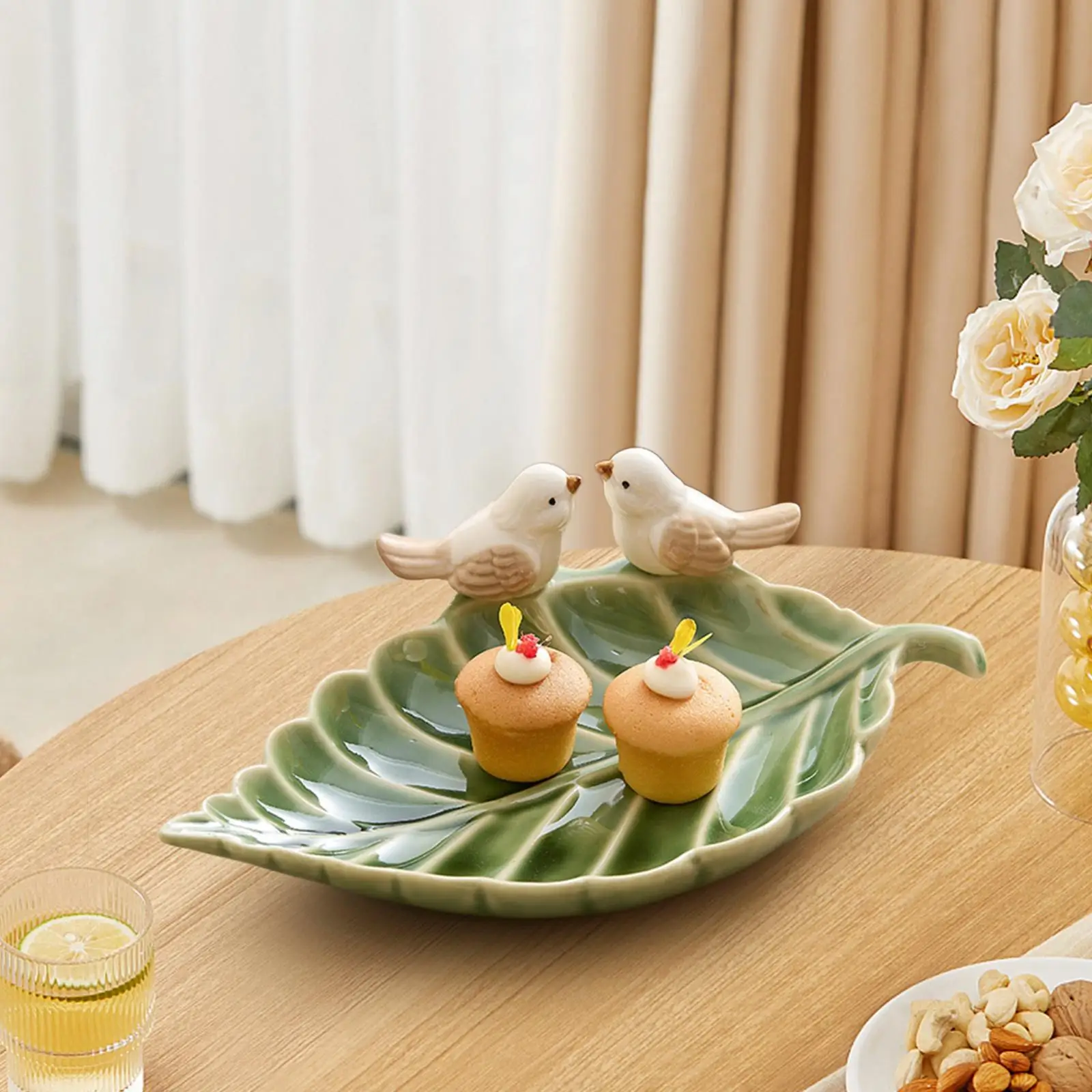 

Фарфоровые серьги в форме листа, поднос для ювелирных изделий 22 см x 3 см для комода, входной двери