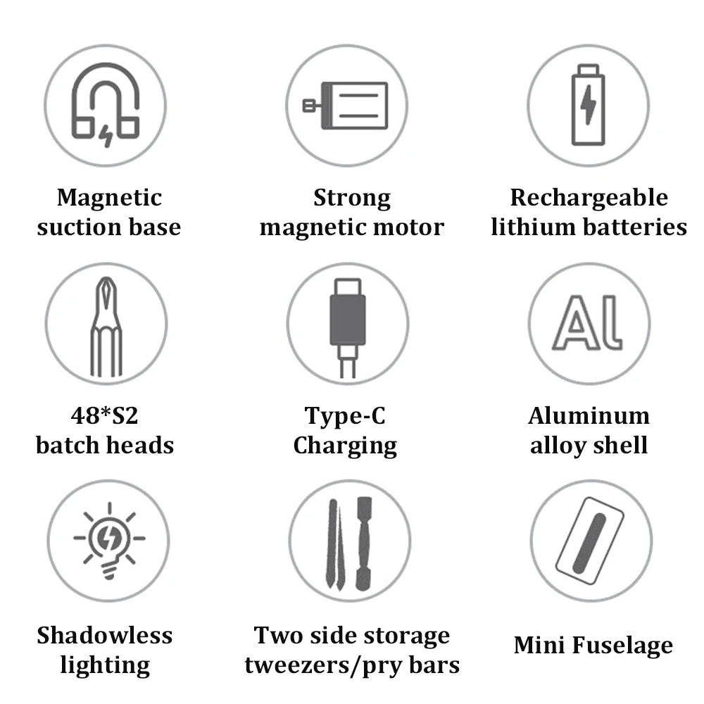 50 In 1 Electric Screwdriver Set Mini Portable Rechargeable Screwdriver Set Hand Repair Tool For Mobile Phone Glasses Watch PC