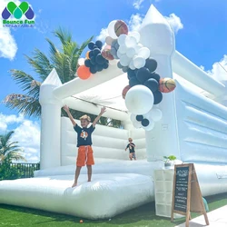 13x13ft-4x4m Outdoor Big Inflatable Wedding Bouncer,White Bounce House For Kids Adults Birthday Party Jumper Bouncy Castle