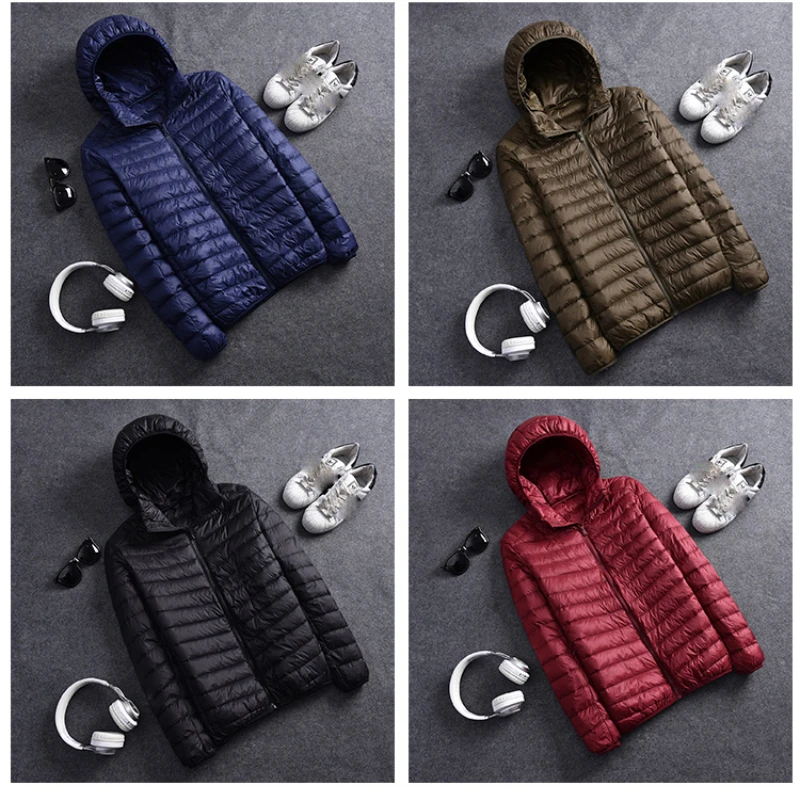 Down Jacket Men Coat Autumn Winter 2022 Spring Jackets for Warm Quilted Parka Men and Light Ultralight Hooded Casual Outerwear