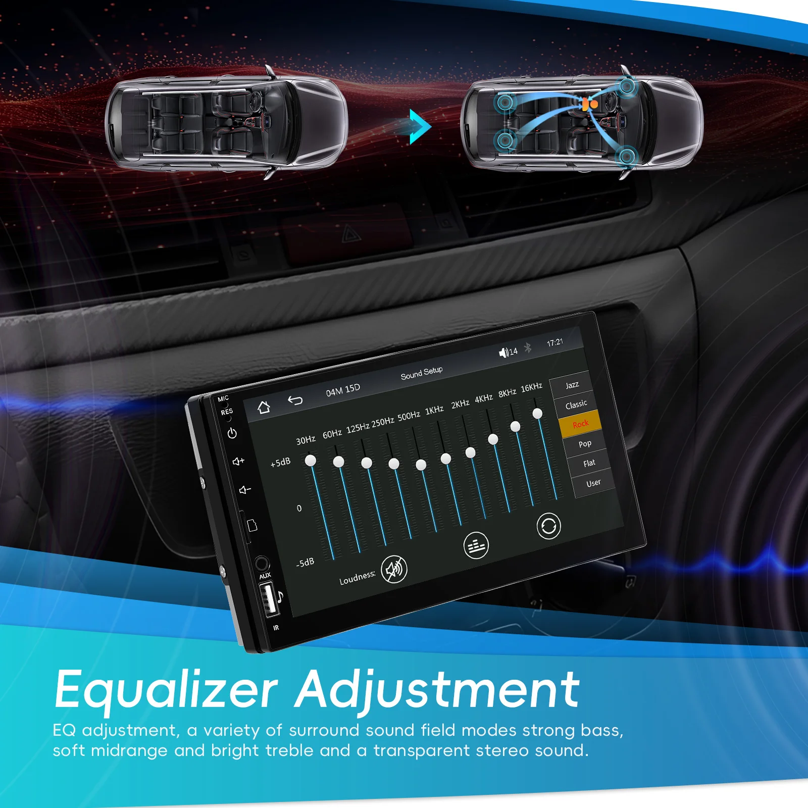 مشغل Hikity 7 بوصة Carplay 1DIN Android راديو السيارة التلقائي MP5 مع جهاز استقبال FM بلوتوث لمنفذ Toyota Kia VW Hyundai USB #3