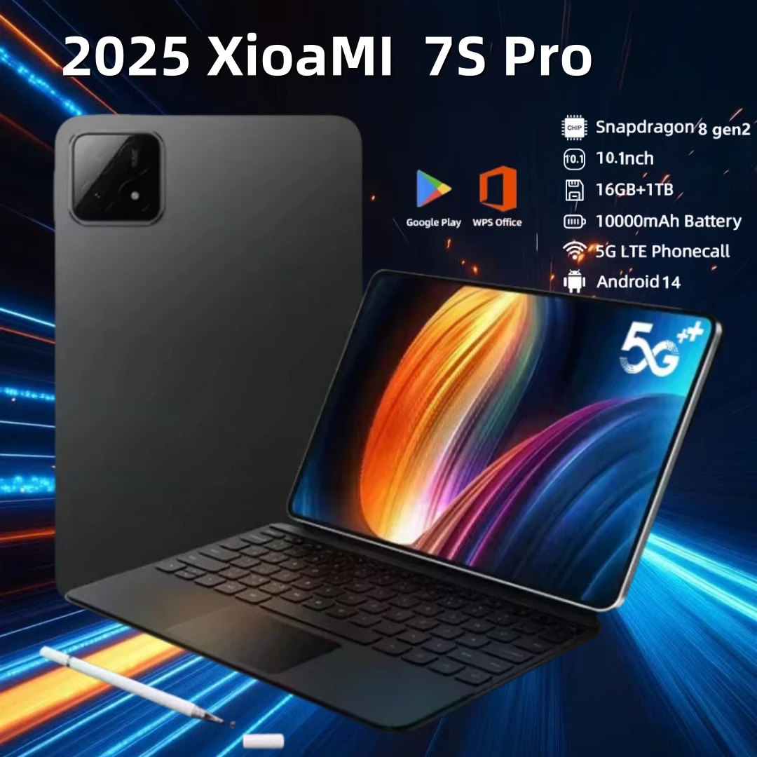 

Tablet XioaMI 7S Pro 5G Origia 2025 Global Edition Snapdragon 8gen2 16GB+1TB Android14 Dual SIM WIFI Google Play 4K HD Tablet PC