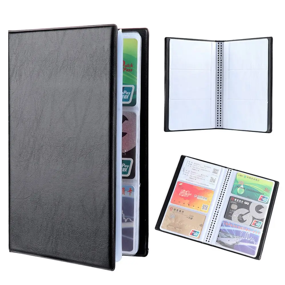 

Simple ID Card Large Capacity Water-proof Bank Cards Leather Card Bits Storage Bag Card Holder Business Cards Organizer