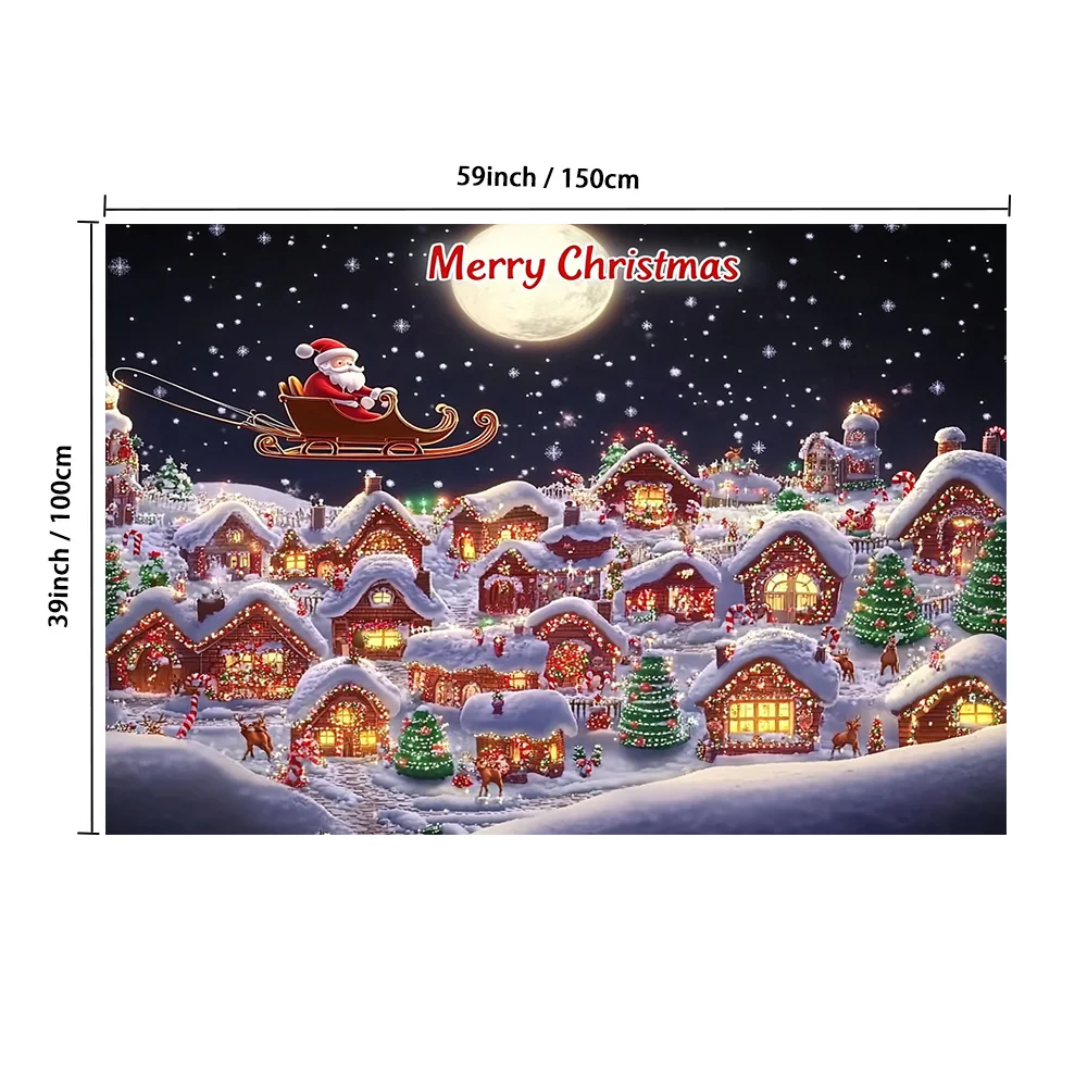 

1pcs Christmas Town Scene_ai2 Suitable for home room living room bedroom, perfect for holiday party decoration background