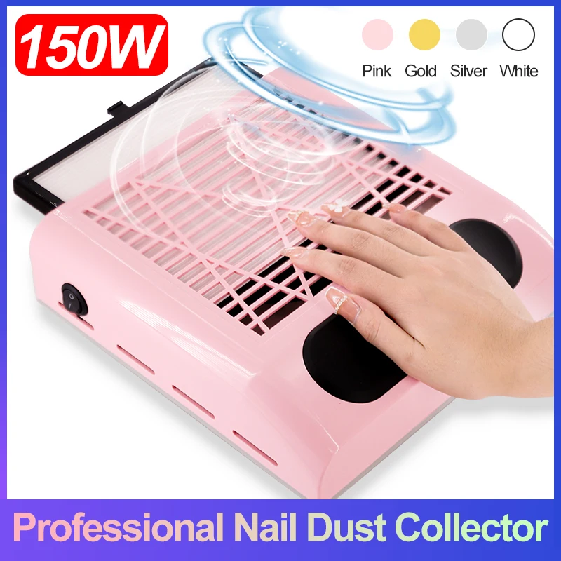 150W Nail Dust Collector Manicure Machine Tools Strong Power Nail Vacuum Cleaner With Remove Filter Nail Art Tools Extractor Fan