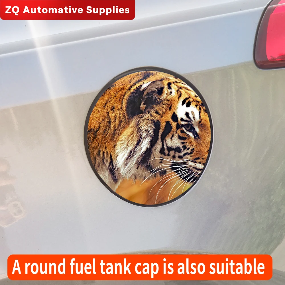 Tiger Car Sticker Refueling Cap Fuel Tank Cap Cover Waterproof Sunscreen Sticker Decoration Cover Car Body Decal Accessories