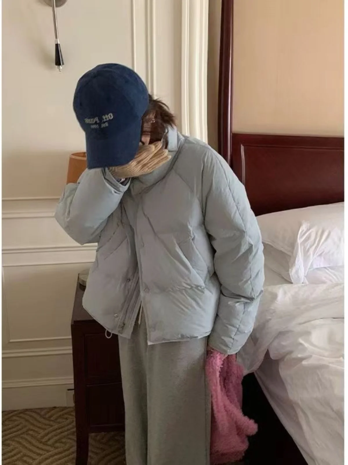 여성용 다운 코튼 재킷 2023 신상 소형 학생용 50 짧은 트렌디한 작은 코튼 코트 겨울용 루즈핏