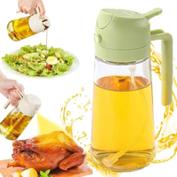 2 in 1 Spray for Olive Oil Spray Sprayer Dispenser Bottle Comfortable Handle Design for Barbecue Air Frying Pan Oven Camping