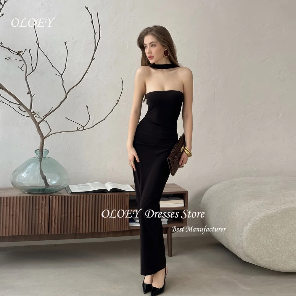 

OLOEY Scarf Collar Strapless летнее платье женское Maxi Dress For Women Backless Party Long Dress Elegant Prom Gown Customized