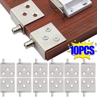 10/2Pc Concealed Hinges Invisible Cabinet Up and Down Door Pivot CT Corner Codes for Wood Panel Cupboard Display Support Bracket