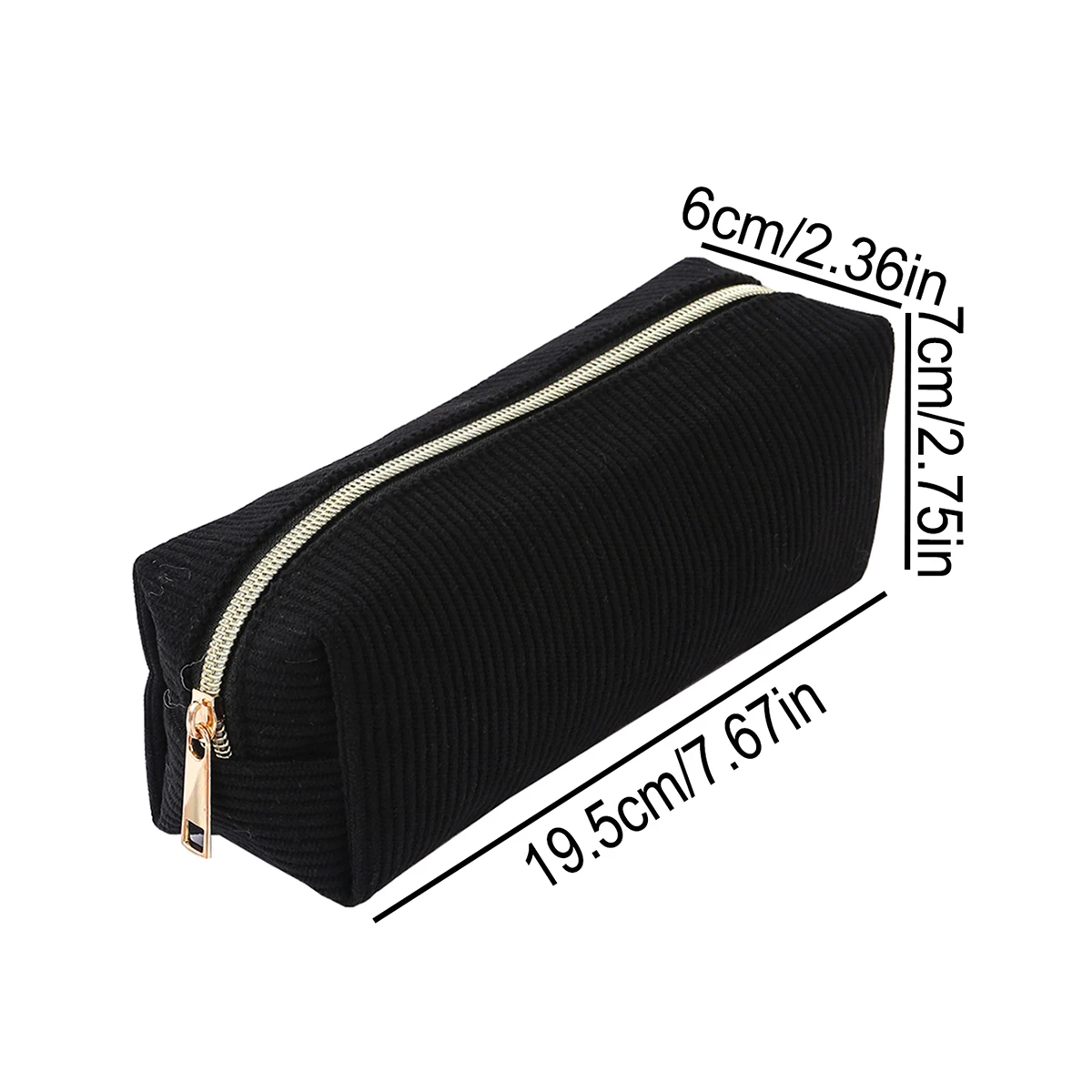 1 PC Striped Solid Color Pencil Case, Portable Stationery Storage Bag, Desktop School Supplies Decoration, Exquisite Gift