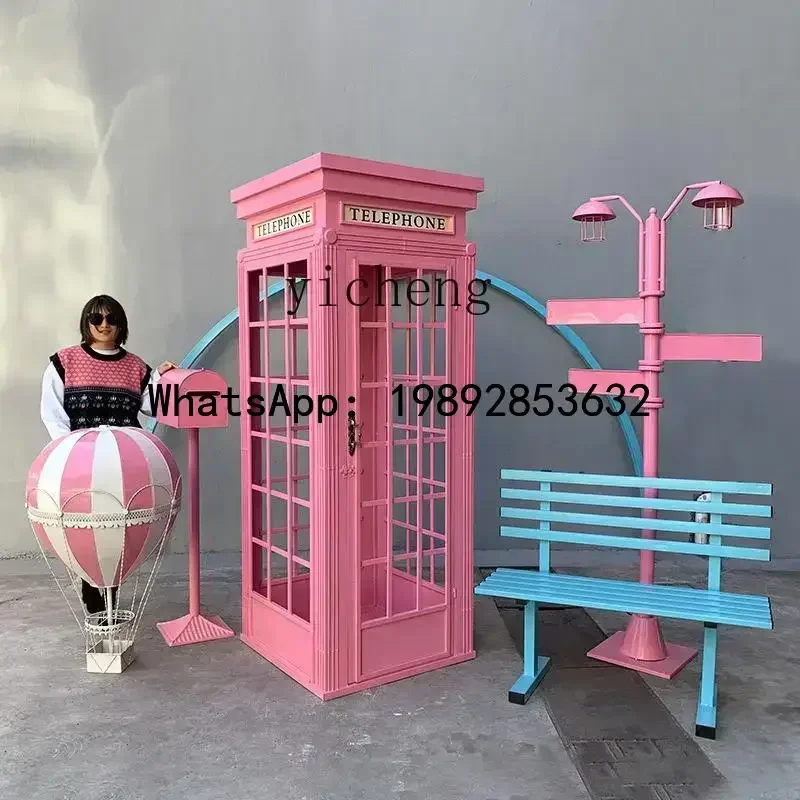 

Shop Decoration Telephone Booth Large Outdoor Check-in Floor-standing Ornament living room decoration