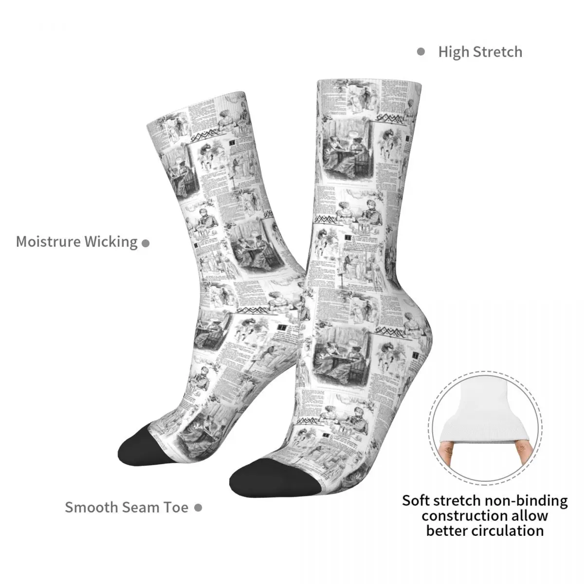 الكبرياء والتحامل - صفحات الجوارب Harajuku جوارب فائقة النعومة كل موسم الجوارب الطويلة اكسسوارات للجنسين هدايا عيد الميلاد